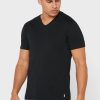 Schwarze Ralph Lauren Essential T-Shirts mit V-Ausschnitt im 2er-Pack für Herren