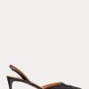 Schwarze Ralph Lauren Garland Slingback-Pumps aus Kalbsleder für Damen