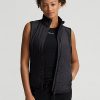 Schwarze Ralph Lauren Hybrid Performance Weste mit durchgehendem Reißverschluss für Damen