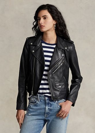 Schwarze Ralph Lauren Jacken für Damen. Diese luxuriöse Version des Polo-Mottos aus vollnarbigem, geschmeidigem Schaffell vermittelt ein urbanes Flair und einen freigeistigen Stil.