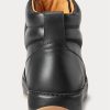 Schwarze Ralph Lauren Jaemyn High-Top-Sneakers aus Kalbsleder für Herren