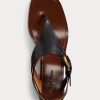 Schwarze Ralph Lauren Julie Welington Kalbsledersandalen für Damen