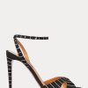 Schwarze Ralph Lauren Kandice Pumps aus Ziegenwildleder mit Verzierung für Damen