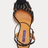 Schwarze Ralph Lauren Kandice Pumps aus Ziegenwildleder mit Verzierung für Damen