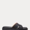 Schwarze Ralph Lauren Kelsie Lackleder-Hausschuhe für Damen