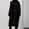 Schwarze Ralph Lauren Lanthe Merino Shearling-Mäntel für Damen