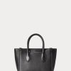 Schwarze Ralph Lauren Leder Mini Sloane Satchel-Taschen für Damen