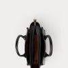 Schwarze Ralph Lauren Leder Mini Sloane Satchel-Taschen für Damen