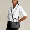 Schwarze Ralph Lauren Leder Mini Sloane Satchel-Taschen für Damen
