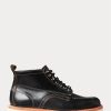 Schwarze Ralph Lauren Leder-Schnürstiefel für Herren