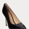 Schwarze Ralph Lauren Lindella II Heels aus brüniertem Leder für Damen