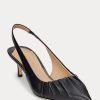 Schwarze Ralph Lauren Lolah Slingback-Pumps aus Nappaleder für Damen