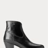 Schwarze Ralph Lauren Lucille Lederstiefel für Damen