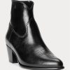 Schwarze Ralph Lauren Lucille Lederstiefel für Damen
