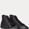 Schwarze Ralph Lauren Mayport Canvas-Sneakers für Damen