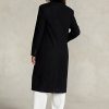 Schwarze Ralph Lauren Melton-Mäntel aus Wollmischung mit Samtkragen für Damen