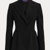 Schwarze Ralph Lauren Meritta Wool Barathea Jacken für Damen
