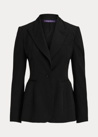 Schwarze Ralph Lauren Meritta Wool Barathea Jacken für Damen