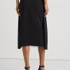Schwarze Ralph Lauren Midiröcke aus Stretch-Jersey mit Bindeband vorne für Damen