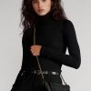 Schwarze Ralph Lauren Mini Sloane Umhängetaschen aus Leder für Damen