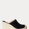 Schwarze Ralph Lauren Pennie Wildleder-Espadrille für Damen