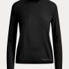 Schwarze Ralph Lauren Pullover aus Merinowolle mit Rundhalsausschnitt für Damen