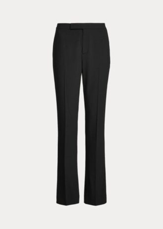 Schwarze Ralph Lauren Seth Stretch-Wollkrepphose für Damen