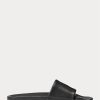 Schwarze Ralph Lauren Signature-Hausschuhe aus Ponyleder für Herren