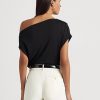 Schwarze Ralph Lauren Stretch-Jersey-Oberteile für Damen