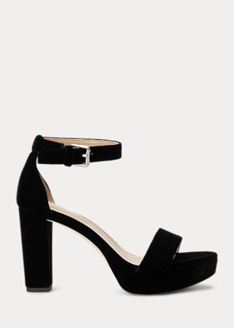 Schwarze Ralph Lauren Sylvia Samt-Pumps für Damen
