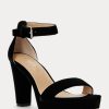 Schwarze Ralph Lauren Sylvia Samt-Pumps für Damen
