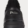 Schwarze Ralph Lauren Trackster 200II Knit Sneakers für Herren