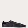 Schwarze Ralph Lauren Wilton Leder-Sneaker für Herren
