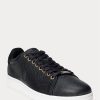 Schwarze Ralph Lauren Wilton Leder-Sneaker für Herren
