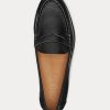 Schwarze Ralph Lauren Wynnie Loafer aus brüniertem Leder für Damen
