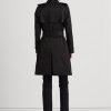 Schwarze Ralph Lauren Zweireihige Mäntel aus Baumwollmischung für Damen