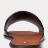 Schwarze Sandalen aus Vachetta-Leder für Damen von Ralph Lauren