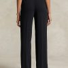 Schwarze Satinhose mit geradem Bein von Ralph Lauren für Damen