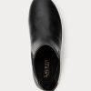Schwarze Slip-On-Sneakers „Rylee“ von Ralph Lauren aus brüniertem Leder für Damen