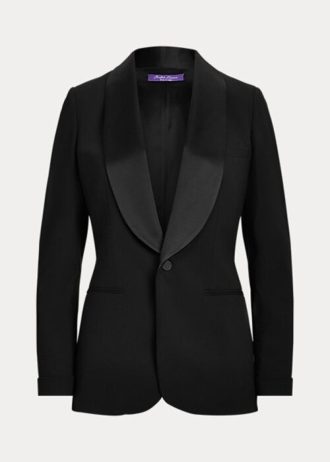 Schwarze Smokingjacken aus Wolle „Sawyer“ von Ralph Lauren für Damen