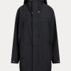 Schwarze wasserabweisende Windjacke mit Kapuze von Ralph Lauren für Damen