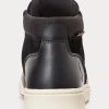 Schwarze wasserdichte Leder-Wildlederstiefel von Ralph Lauren für Herren