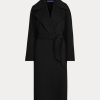 Schwarze Wickelmäntel von Ralph Lauren Leonarda für Damen