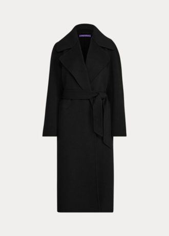 Schwarze Wickelmäntel von Ralph Lauren Leonarda für Damen