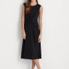 Schwarzes Jerseykleid mit Twist-Front von Ralph Lauren für Damen