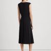 Schwarzes Jerseykleid mit Twist-Front von Ralph Lauren für Damen