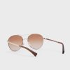 Silberne Damen-Pilotensonnenbrille Ralph Lauren 0Ra4135