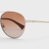 Silberne Damen-Pilotensonnenbrille Ralph Lauren 0Ra4135