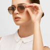Silberne Damen-Pilotensonnenbrille Ralph Lauren 0Ra4135