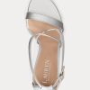 Silberne Sandalen aus Metallic-Leder für Damen von Ralph Lauren Gabriele